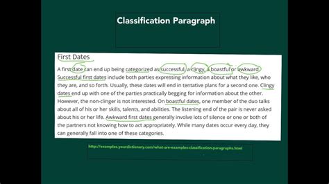 Classification Paragraph Youtube