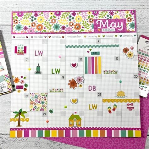 May Calendar Scrapbook Layout Project Idea Scrapbook