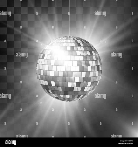 Disco Ball With Bright Rays And Bokeh Music And Dance Night Party