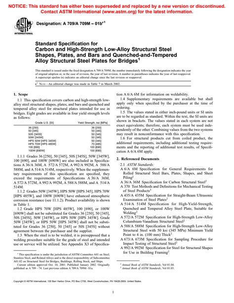 Astm A709a709m 01be1 Standard Specification For Carbon And High