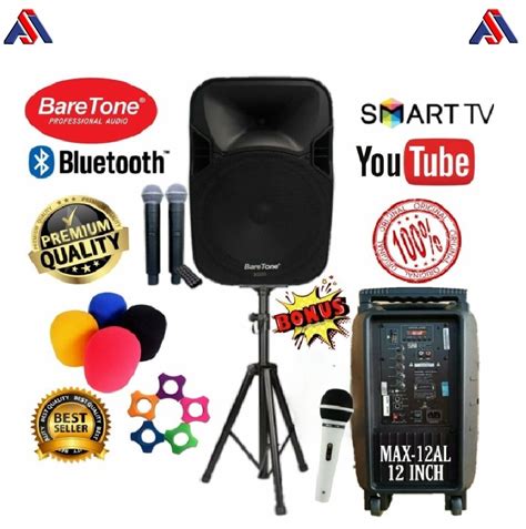 Speaker Aktif Portable Baretone Inch Max Al Bluetooth Wireless Siplah