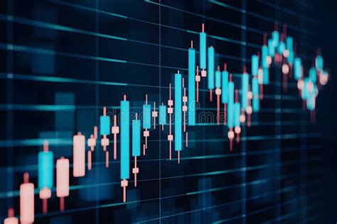 Digital Financial Chart With Colored Bars Blue And Red Fluctuations