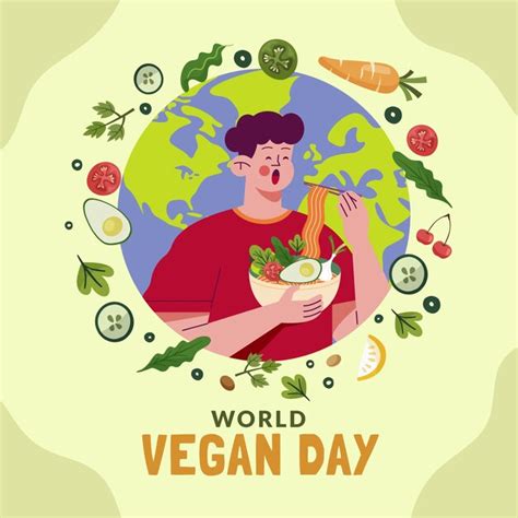 Free Vector Flat Illustration For World Vegan Day Celebration