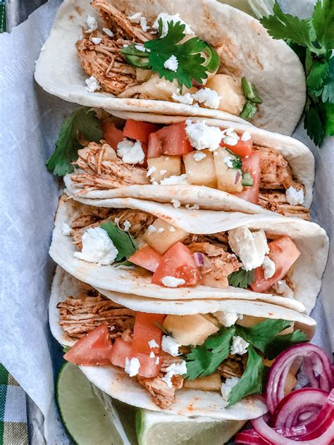 Pulled Adobo Chicken Tacos With Pineapple Salsa Herlongwayhome