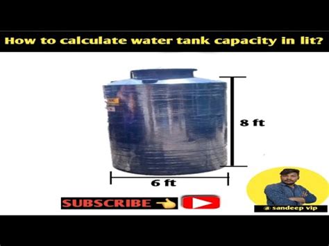 How To Calculate Water Tank Capacity In Liter Youtube