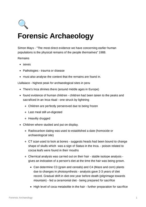 Forensic Archaeology Lecture Notes Forensic Archaeology Simon