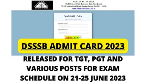 Dsssb Admit Card 2023 Out For Tgt Pgt And Other Posts On Dsssbdelhi