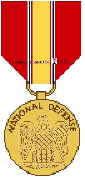 Medal National Defense Service Military Xstitch Com