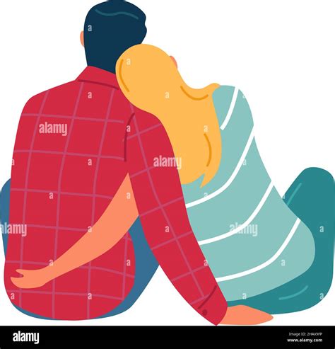 Back View Young Embracing Couple Stock Vector Images Alamy