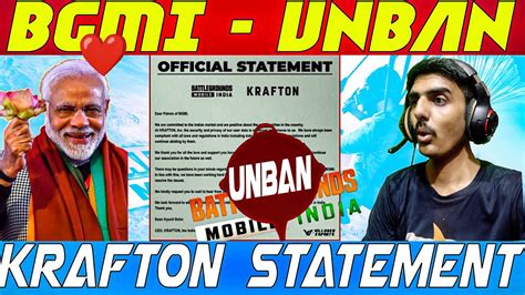 Bgmi Unban Krafton Official Statement On Bgmi Unban When Bgmi Is