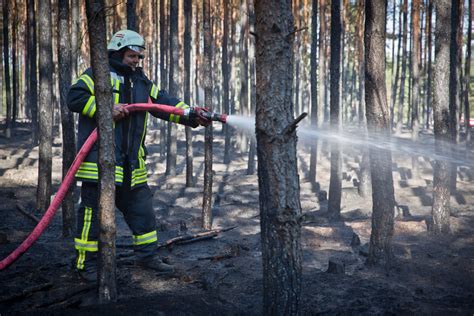 Waldbr Nde In Brandenburg Nahe Tropical Island Stehen W Lder In Flammen