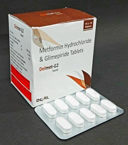 Delmet G2 Glimepiride 2mg Metformin 500mg SR Tablets For Hospital At