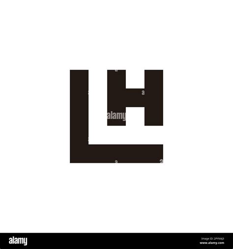 Letter L And H Square Outline Geometric Symbol Simple Logo Vector