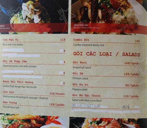 Menu At Ovan S Authentic Vietnamese Street Food Restaurant Footscray