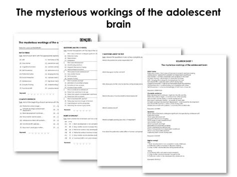 The Mysterious Workings Of The Adolescent Brain Teaching Resources