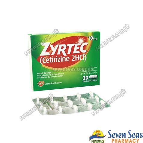 Zyrtec Tab 10mg 2x15 Seven Seas Pharmacy Pakistan Online Pharmacy