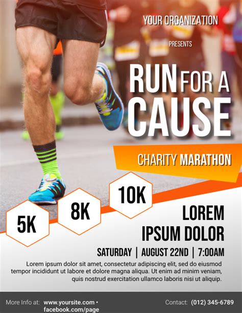 Marathon Run For A Cause Flyer Template Postermywall