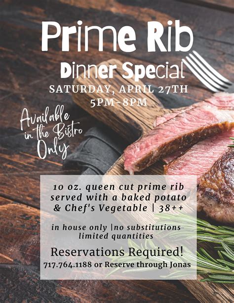 Prime Rib Dinner Special Out Door Country Club