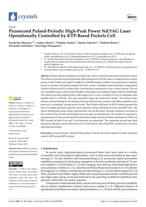 PDF Picosecond Pulsed Periodic High Peak Power Nd YAG Laser