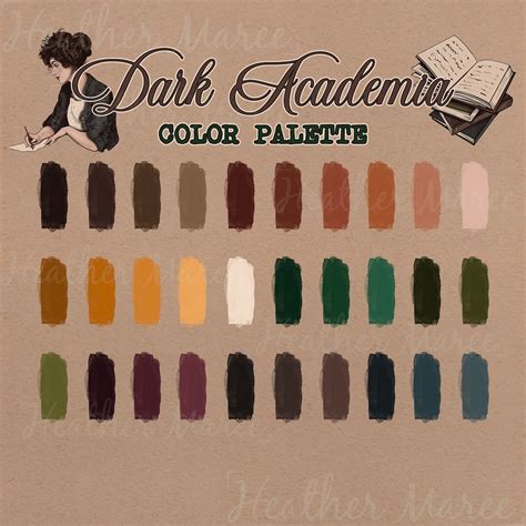 Procreate Dark Academia Color Palette For Procreate Vintage Etsy