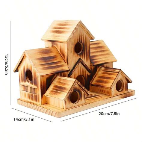 Nichoir Nid D Oiseau En Bois Cage Oiseaux Figurine De Maison En