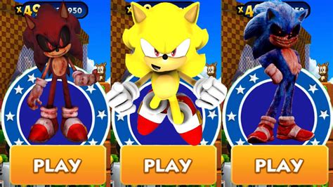 Sonic Dash Red Sonic Exe Vs Super Sonic Vs Sonic Exe Defeat All