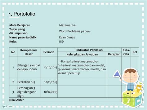 Detail Contoh Penilaian Portofolio Matematika Koleksi Nomer 38