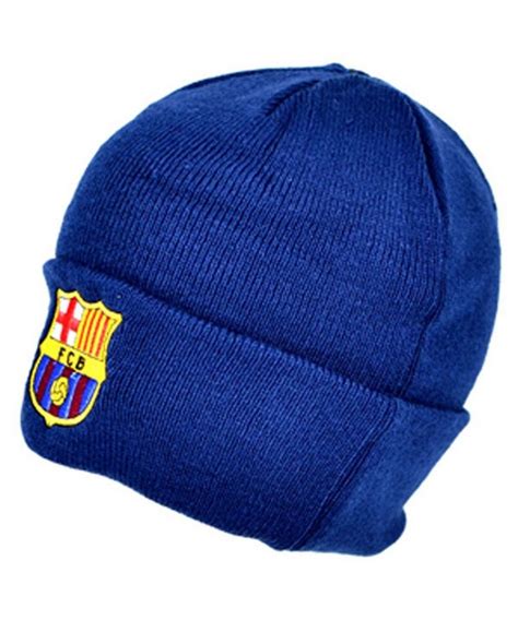 Fc Barcelona Official Knitted Winter Soccer Football Crest Beanie Hat