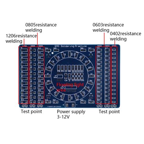 SMD NE555 CD4017 Rotativo Piscando LED Componentes SMT LQFP44 Placa De