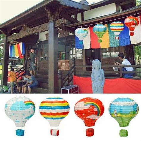 Maxbell 12 Hot Air Balloon Paper Lantern Birthday Party Wedding Rainbow Decor White At Rs 763