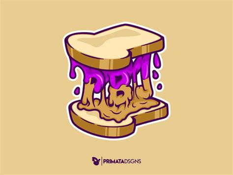 Peanut Butter And Jelly Peanut Butter Noodle Art Food Illustration Design