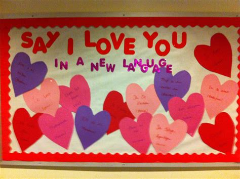 Multilingual Love Notes On My February Bulletin Board