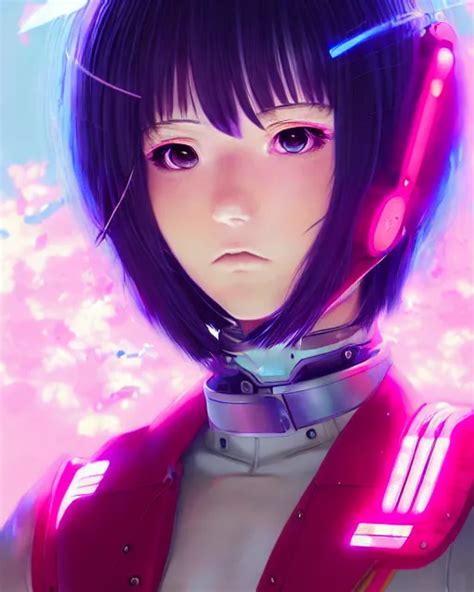 Portrait Anime Commander Girl Neon Cybernetic Stable Diffusion Openart