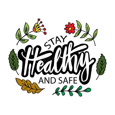 Stay Healthy And Safe Stock Vector Illustration Of Lettering 178866236