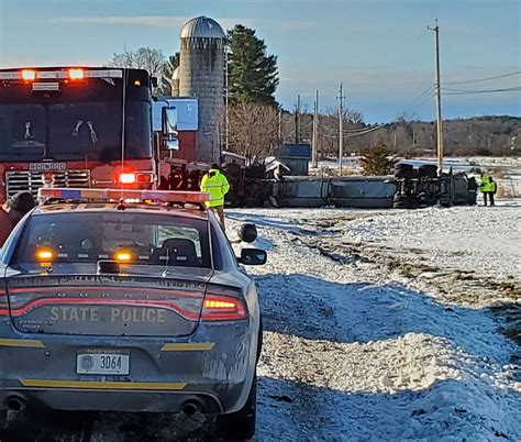 Tractor Trailer Driver Dies After Truck Rolls Over On North Country Highway Troopers Say