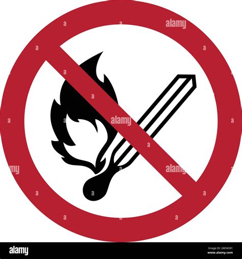 No Open Flame Sign No Fire No Access With Open Flame Prohibition Sign