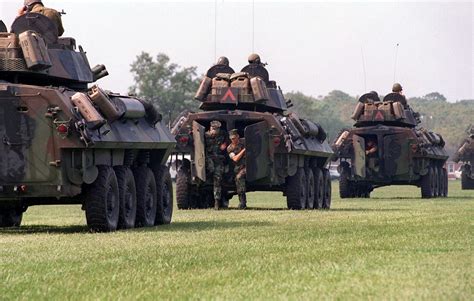 Us Marine Light Armored Vehicles Lav S Maneuver On W P T Hill Field