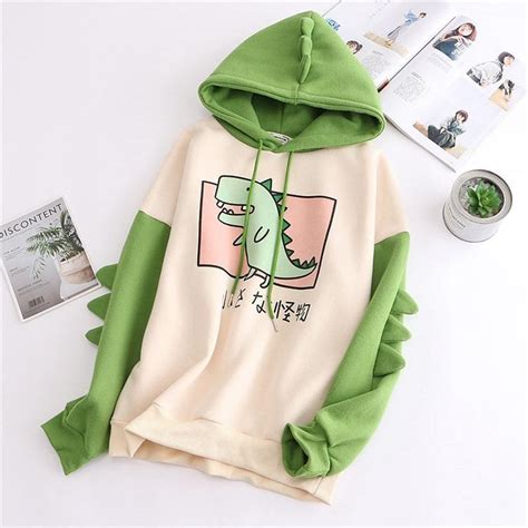 Sweet Japanese Dinosaur T Rex Hoodie Harajuku Kawaii Kawaii Babe