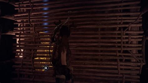 Shadow Of The Tomb Raider Mural In Hidden City Behind Wooden Blinds