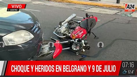 Choque múltiple en av 9 de Julio y Belgrano 2 heridos