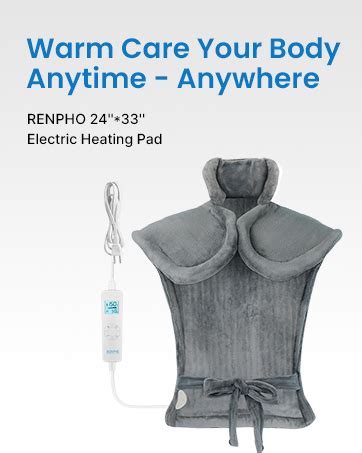 RENPHO Large Heating Pad For Back Relaxation 24 Inx33 In Weighted