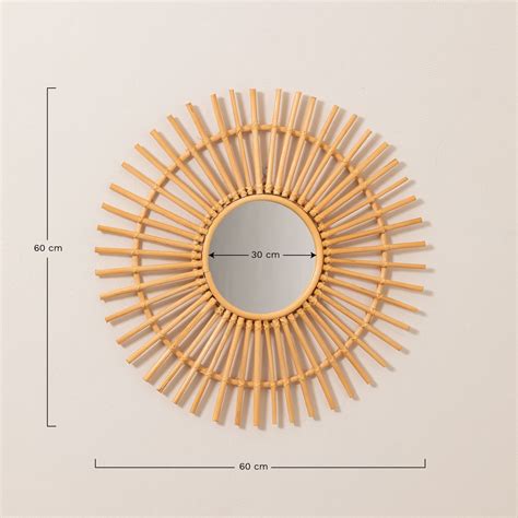 Miroir rond en rotin Ø60 cm Beku SKLUM