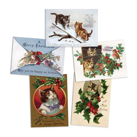 Victorian Christmas Cards Cats