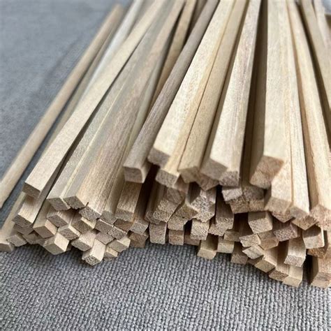 Shpcce 50pcs Wooden Square Dowel Rod Unfinished Wood Sticks