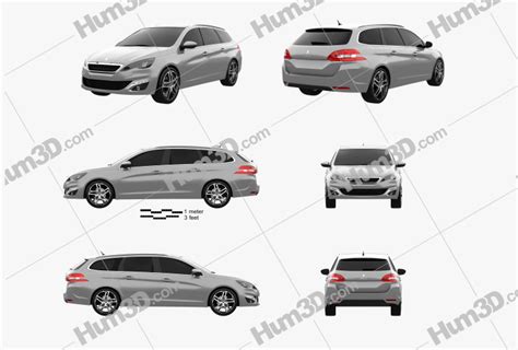 Peugeot 308 Sw 2016 Blueprint Template