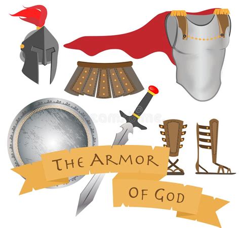 Armor Of God Elements Set Isolated On White Vector Stock Vector