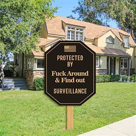 Amazon Protected By Sign Fuck Around And Find Out Yard Sign