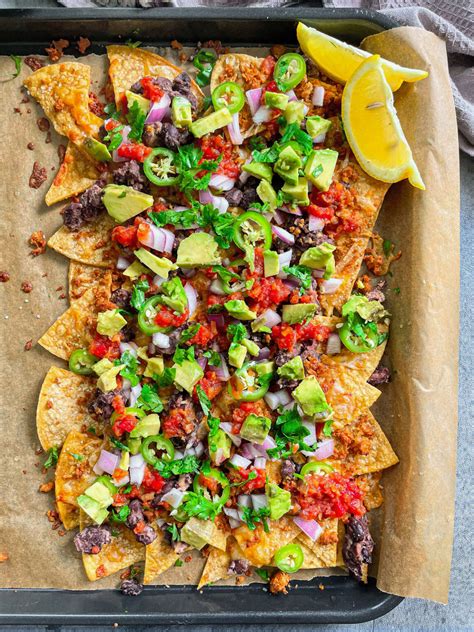 Ultimate Baked Loaded Beef Vegan Nachos Tisha S Veggie Eats