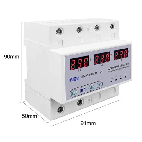 Tomzn Phase Auto Phase Selector A Voltmeter Adjustable Over And