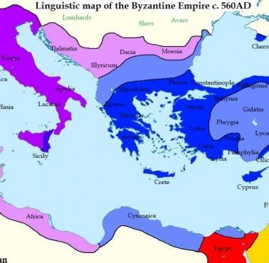 Mapa Lingwistyczna Cesarstwa Bizantyjskiego 560 R N E